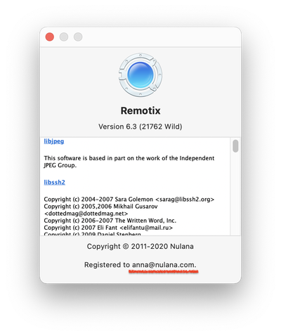 Remotix/Mac about
